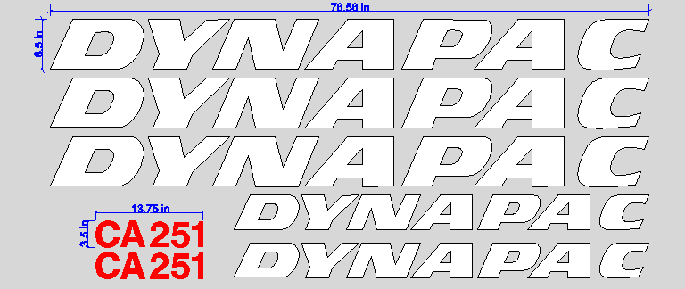 Dynapac CA251D Decal Set