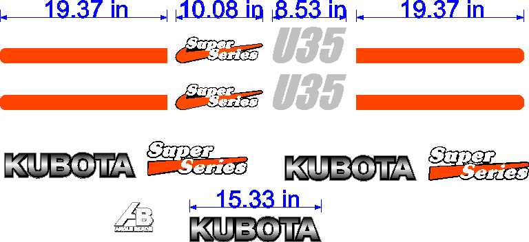Kubota U35 Decal Set