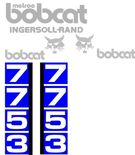 Bobcat 7753 Skid Steer Vinyl Decal Sticker Set – 13 Pieces With FREE Applicator