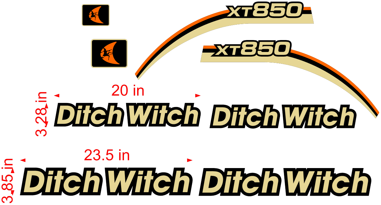 Ditch Witch XT850 Decal Set