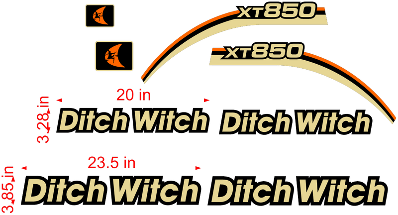 Ditch Witch XT850  Decal Set