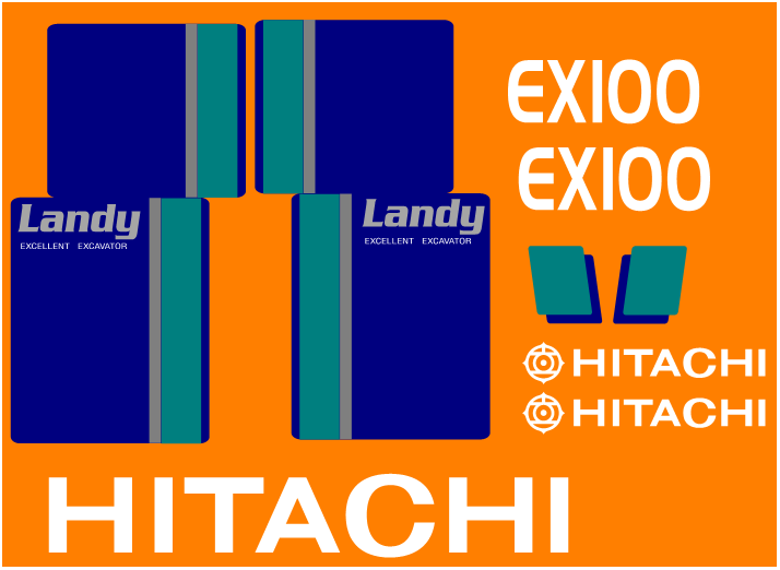 Hitachi EX100-2 Decal Set