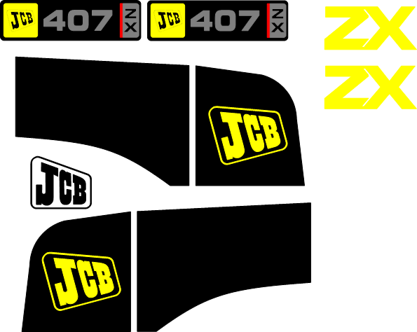 JCB 407 ZX  Decal Set