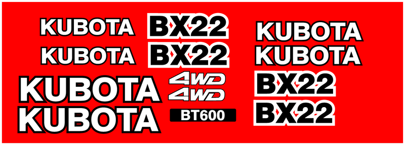 Kubota BX22 Decal Set