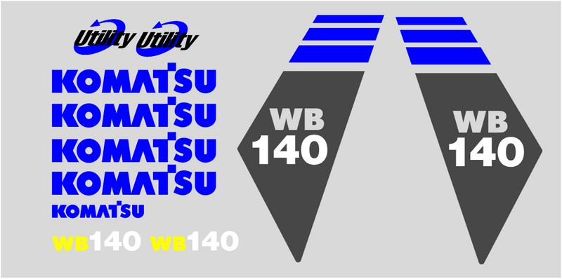 Komatsu WB140-2N Decal Set