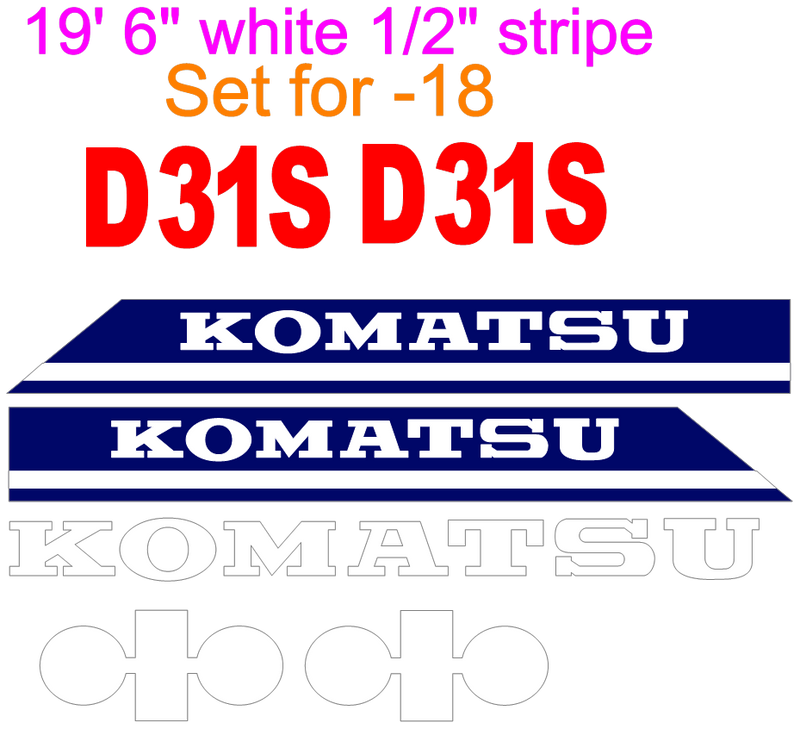 Komatsu D31S-18 Decal Set
