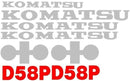 Komatsu D58P Decal Set
