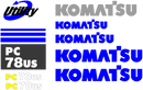 Komatsu PC78US-6 Decal Set