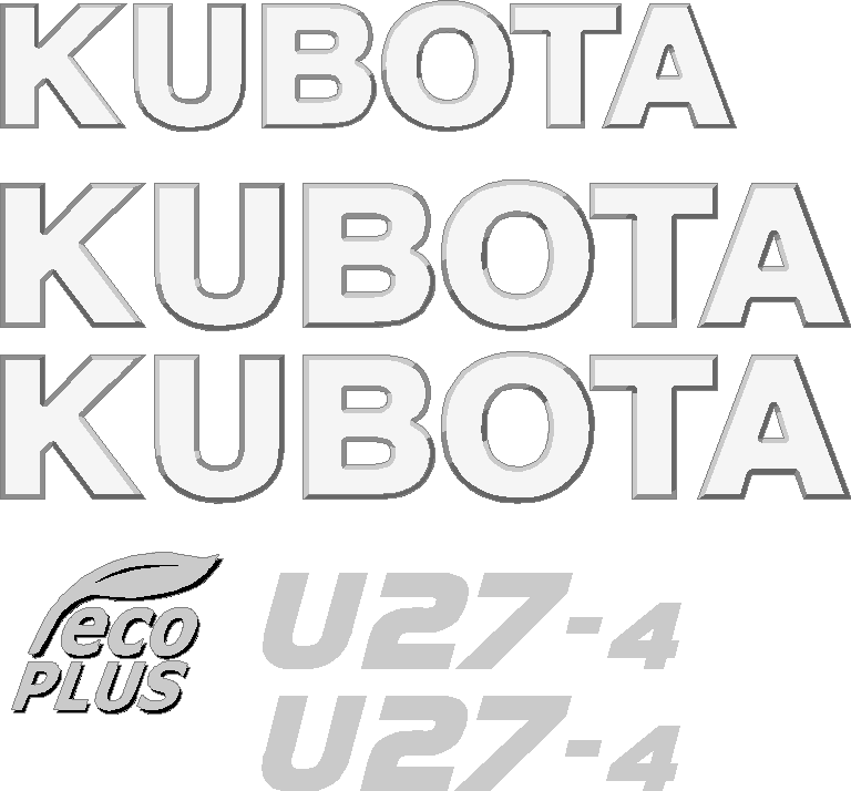 Kubota U27 4 Decal Set