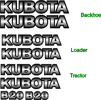 Kubota B20 Decal Set