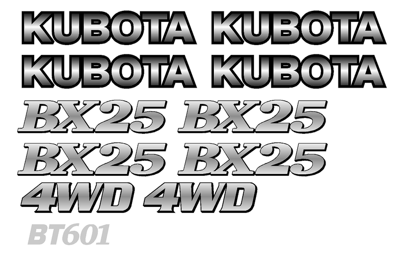 Kubota BX25 Decal Set