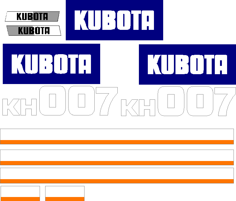 Kubota KH007 Decal Set