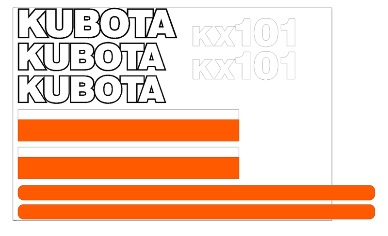 Kubota KX101 Decal Set
