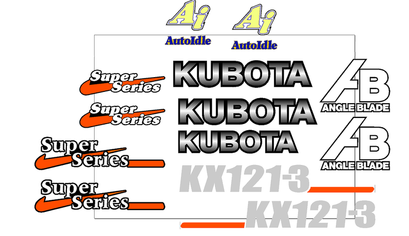 Kubota KX121 3 Decal Set