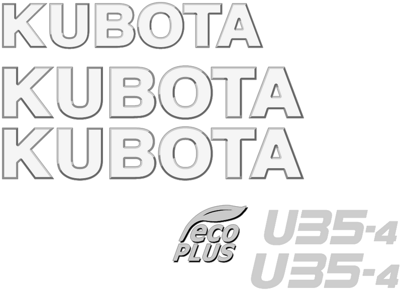 Kubota U35 4 Decal Set