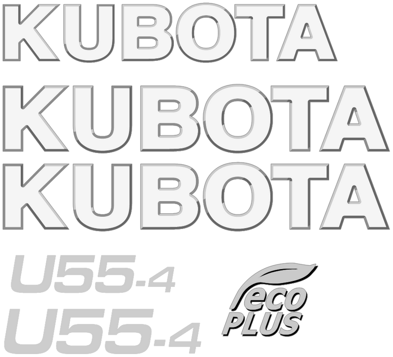 Kubota U55 4 Decal Set