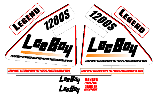 Leeboy 1200S Decal Set