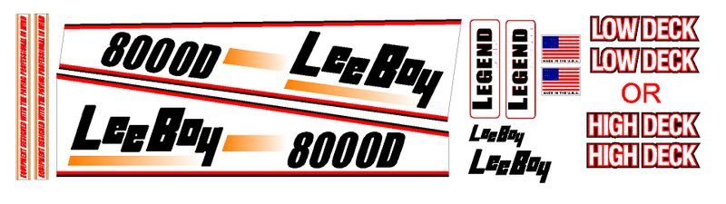 Leeboy 8000D  Decal Set