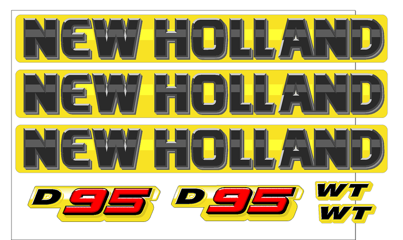 New Holland D95 WT Decal Set