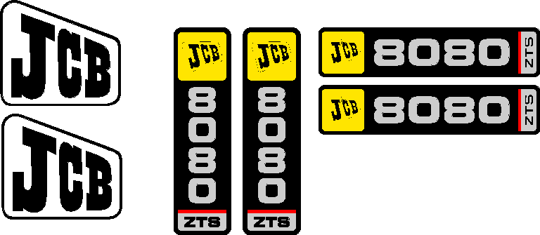 JCB 8080 ZTS Decal Set