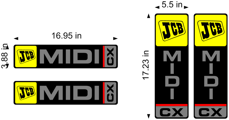JCB MIDI CX  Decal Set