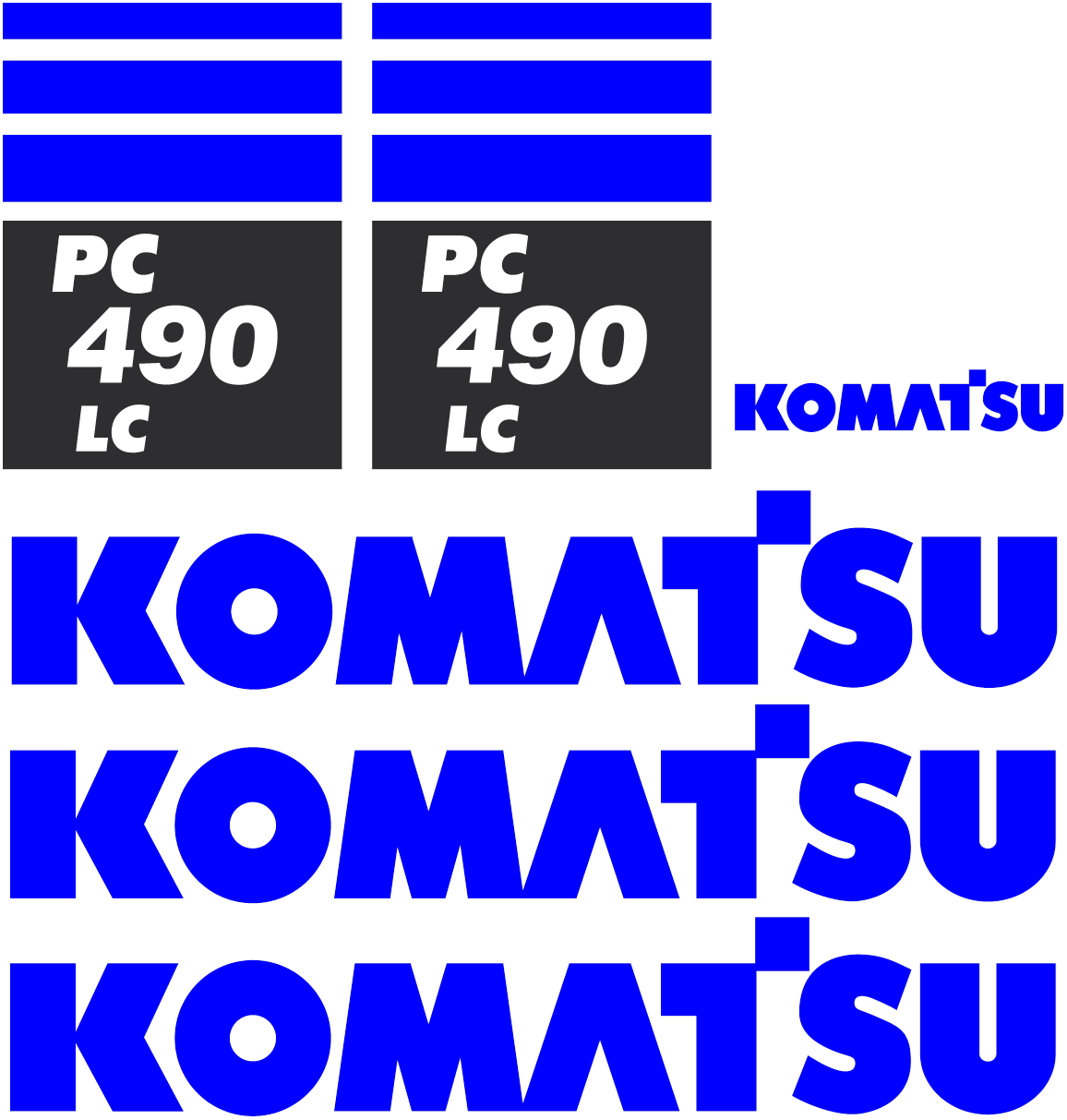 Komatsu PC490 LC-10 Decal Set