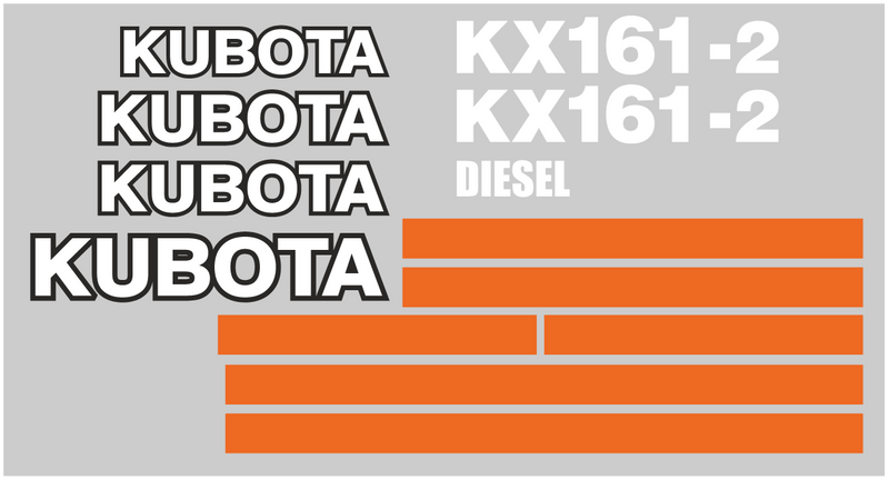 Kubota KX161 2 Decal Set