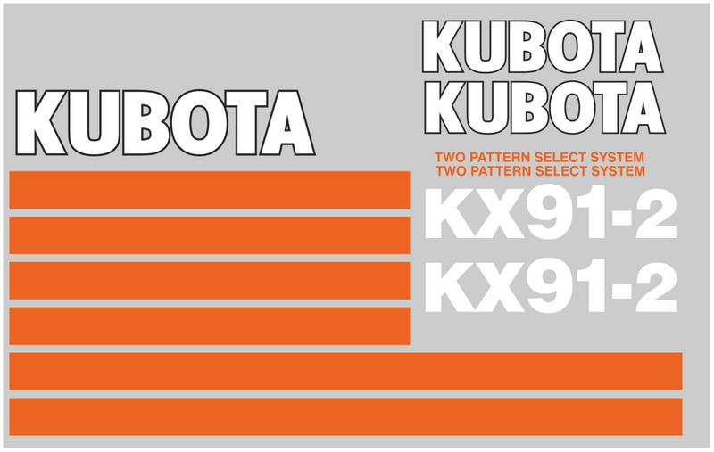 Kubota KX91 2 Decal Set