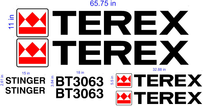 Terex BT3063 Decal Set