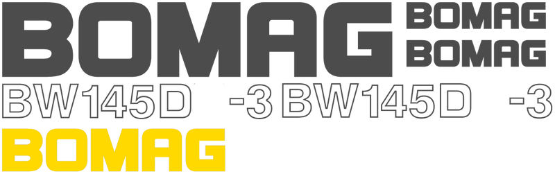 Bomag BW145D 3 Decal Set