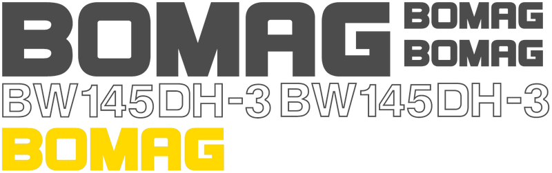 Bomag BW145DH 3 Decal Set