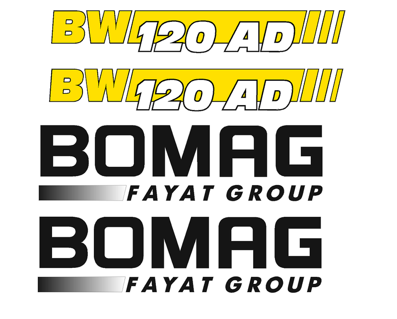 Bomag AD120 4 Decal Set