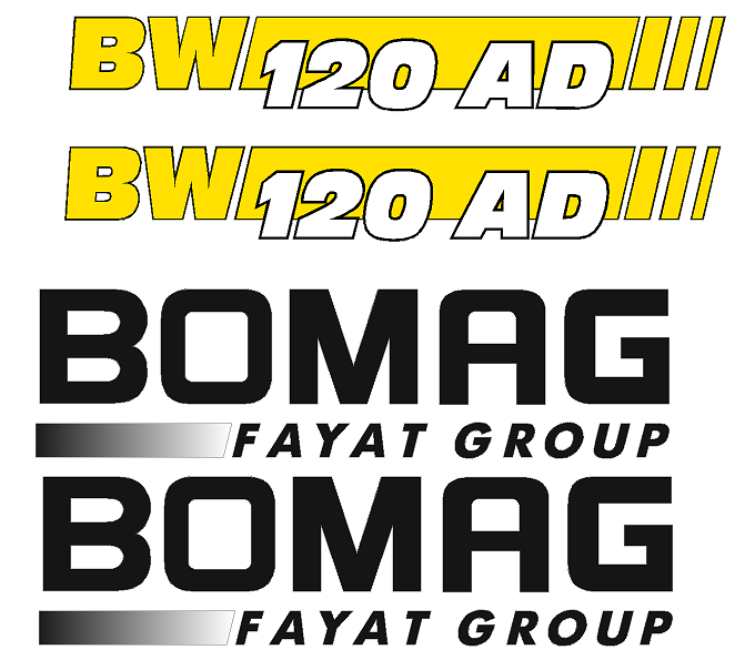 Bomag BW120AD 4 Decal Set