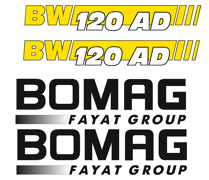 Bomag BW120 4 Decal Set