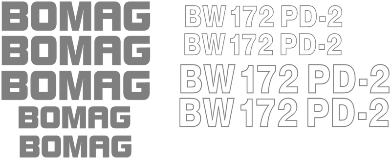 Bomag BW172PD 2 Decal Set