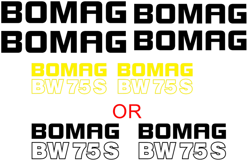 Bomag BW75S Decal Set