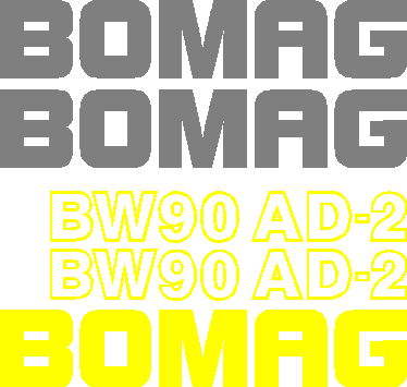 Bomag BW90AD 2 Decal Set