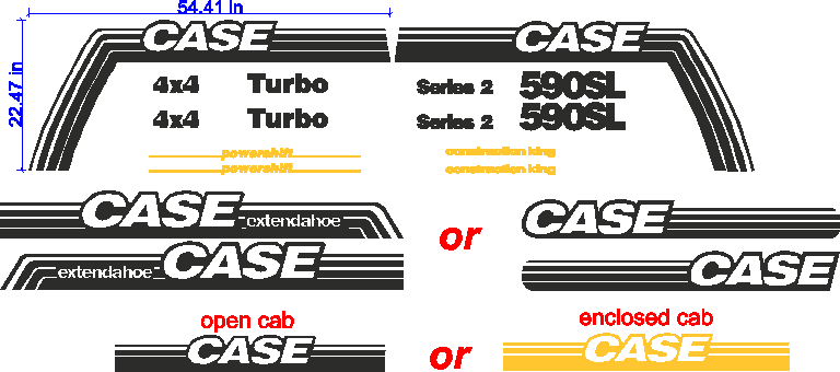 Case 590SL Decal Set