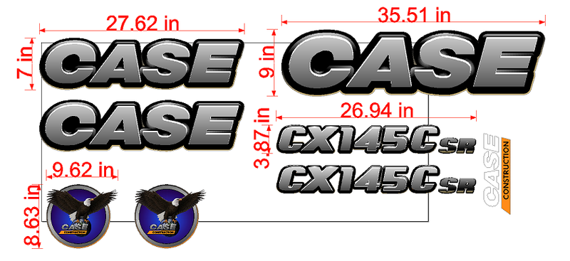 Case CX145C Decal Set