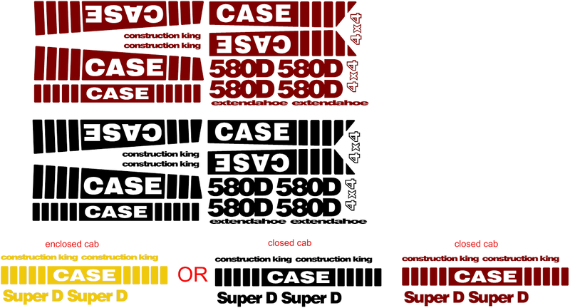 Case 580D Decal Set