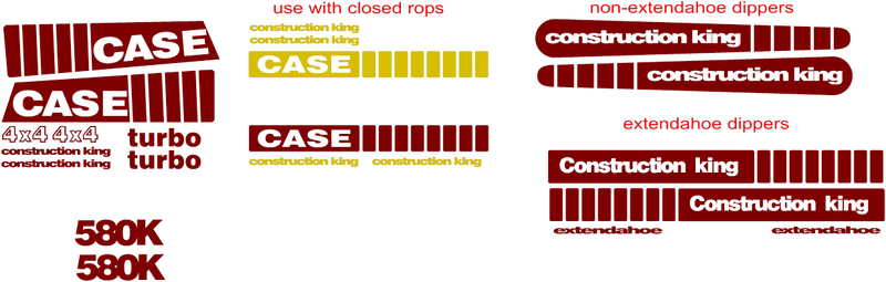 Case 580K Decal Set