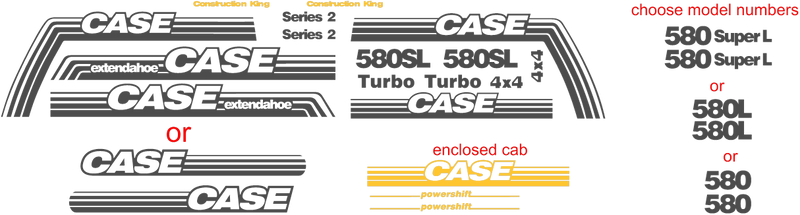 Case 580L II Decal Set
