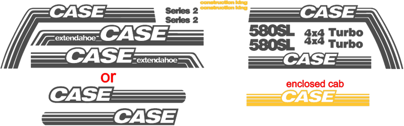 Case 580SL II Decal Set