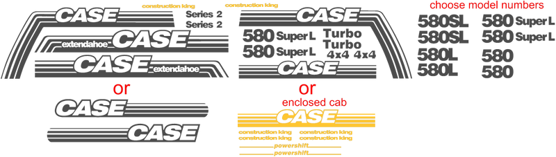 Case 580SL Decal Set