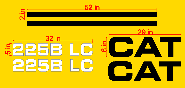 Caterpillar 225B LC Decal Set