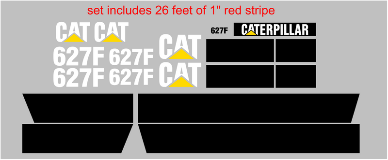 Caterpillar 627F Decal Set