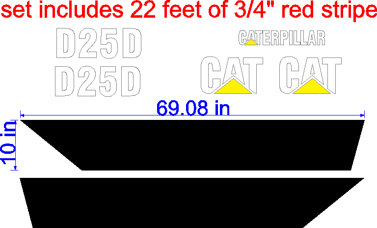 Caterpillar D25D Decal Set