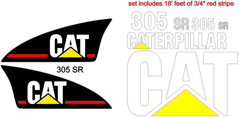 Caterpillar 305SR Decal Set
