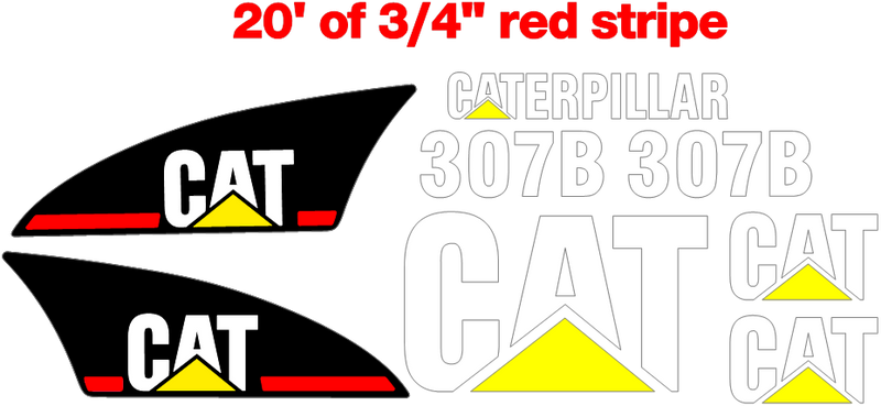 307 Engine Sticker Caterpillar 307B Decal Set