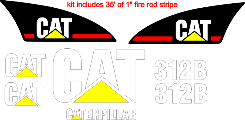 Caterpillar 312B Decal Set